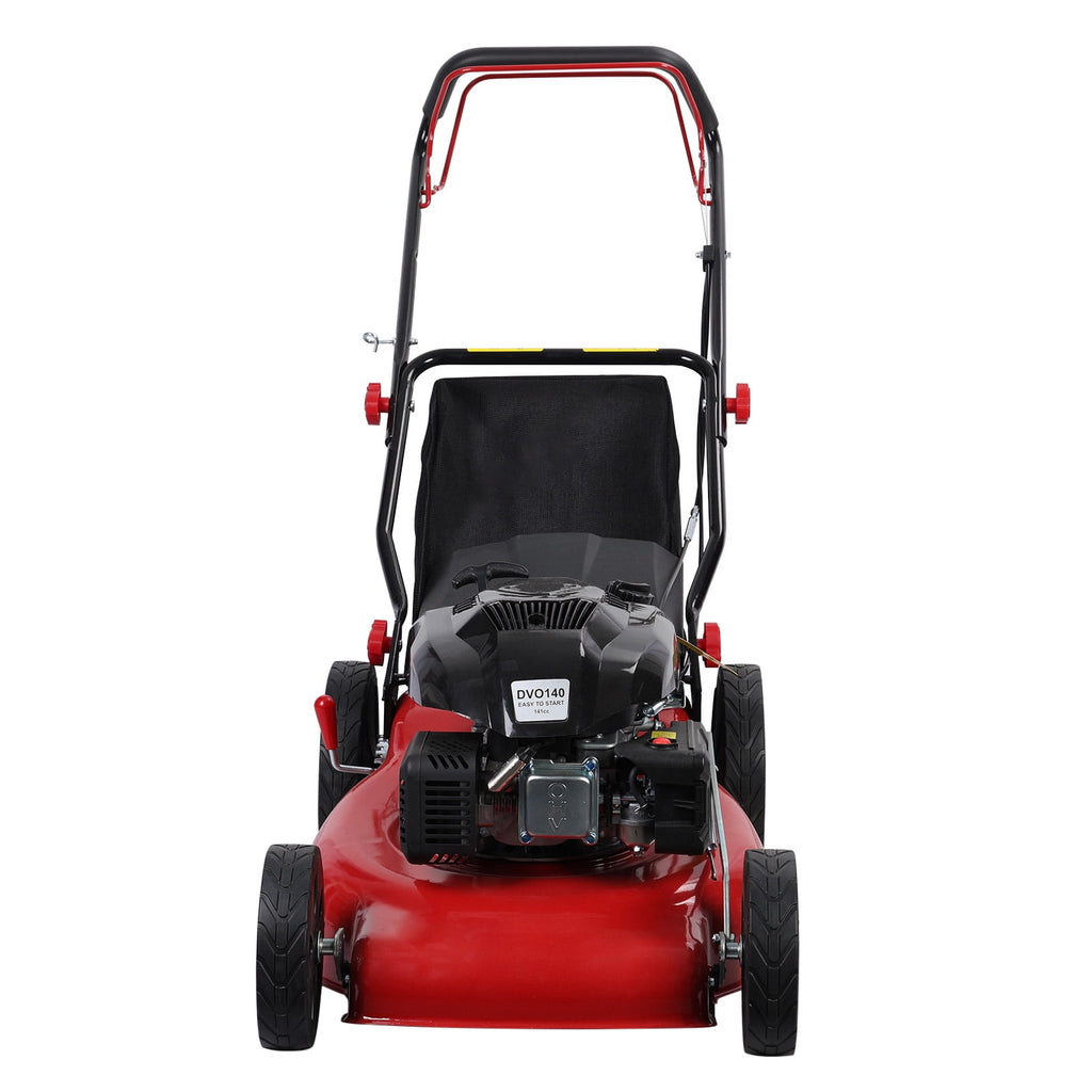 AQSQ 20in Lawn Mower, Self Propelled Lawn Mower, 141cc Gas Engine Lawn Mower, Push Lawn Mower with 50L Grass Tank, Big Wheels