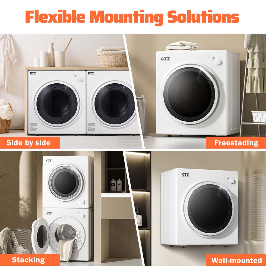 CTT 1500W Portable Clothes Dryer 3.5 cu.ft, 110V Portable Dryers for Laundry with  4 Drying Mode, Apartments, RVs, Dorms