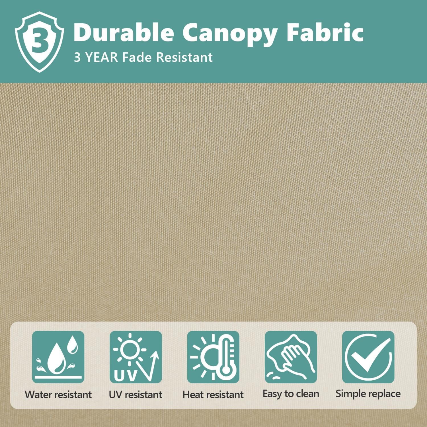 COSIEST 10FT Cream Double Top Cantilever Outdoor Umbrellas, Large Square Windproof Patio Umbrella for Garden, Deck, Pool