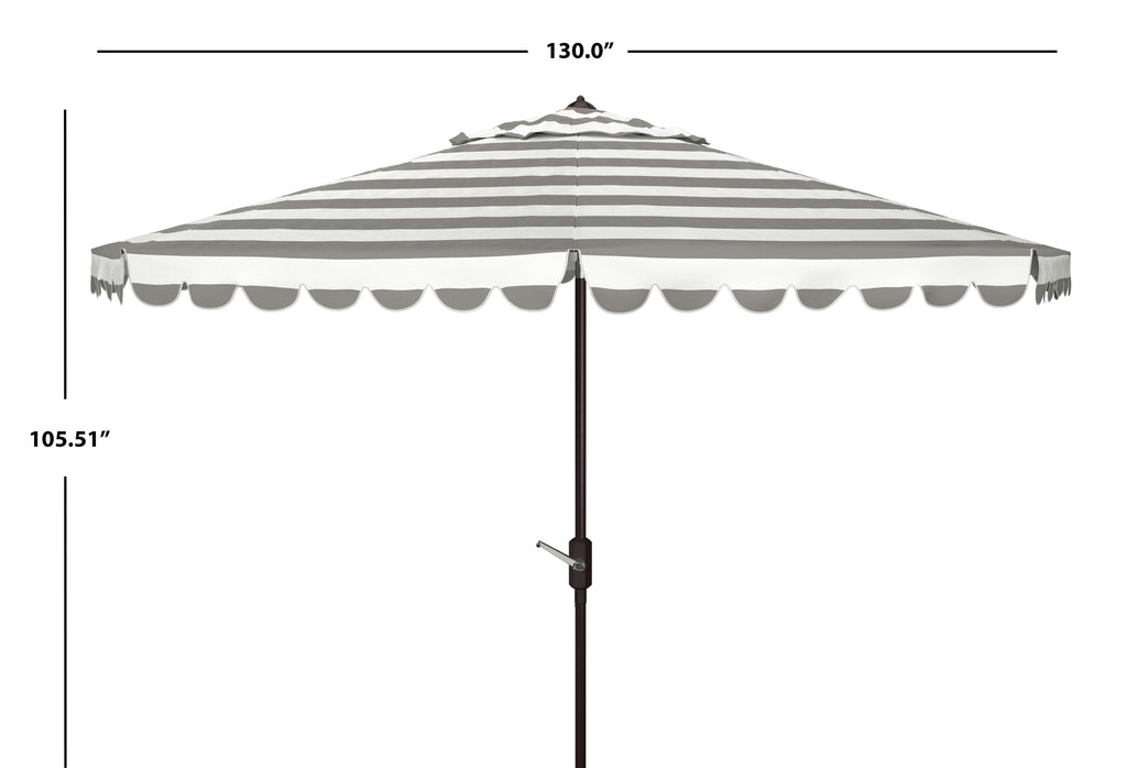 SAFAVIEH Outdoor Collection Vienna 11-Foot Round Crank Umbrella Navy/White