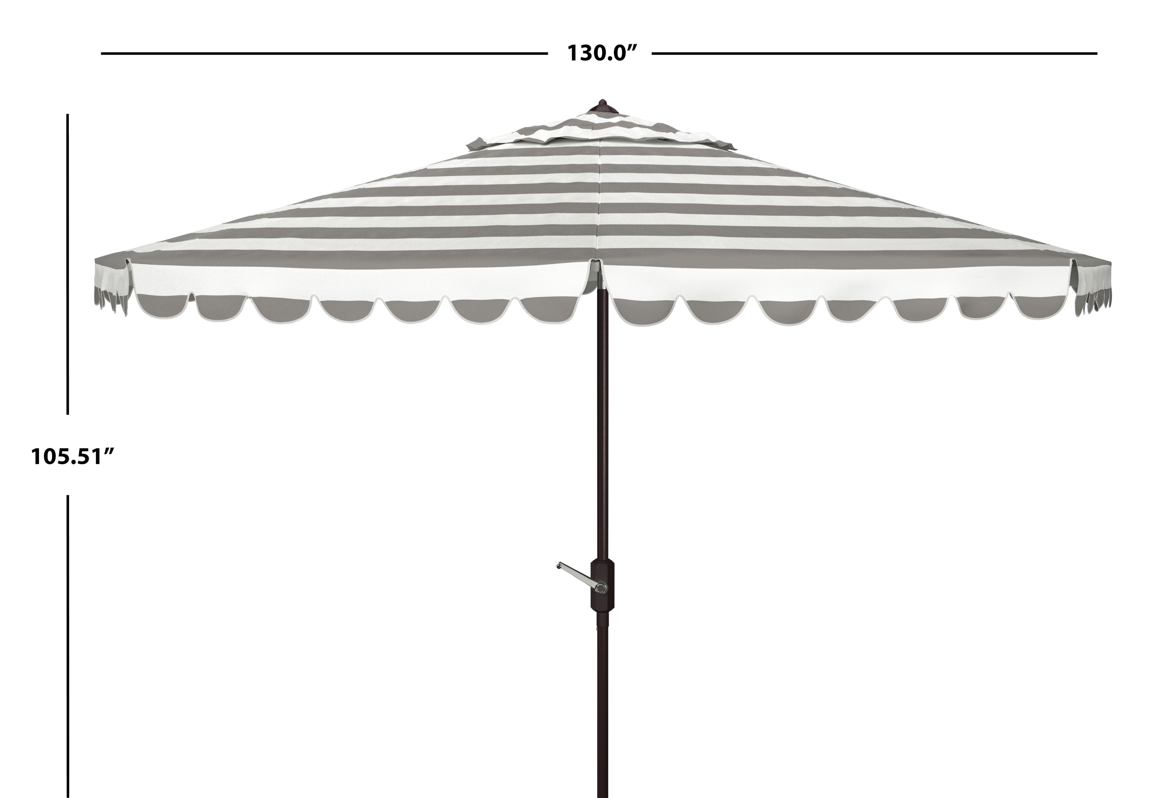 SAFAVIEH Outdoor Collection Vienna 11-Foot Round Crank Umbrella Navy/White