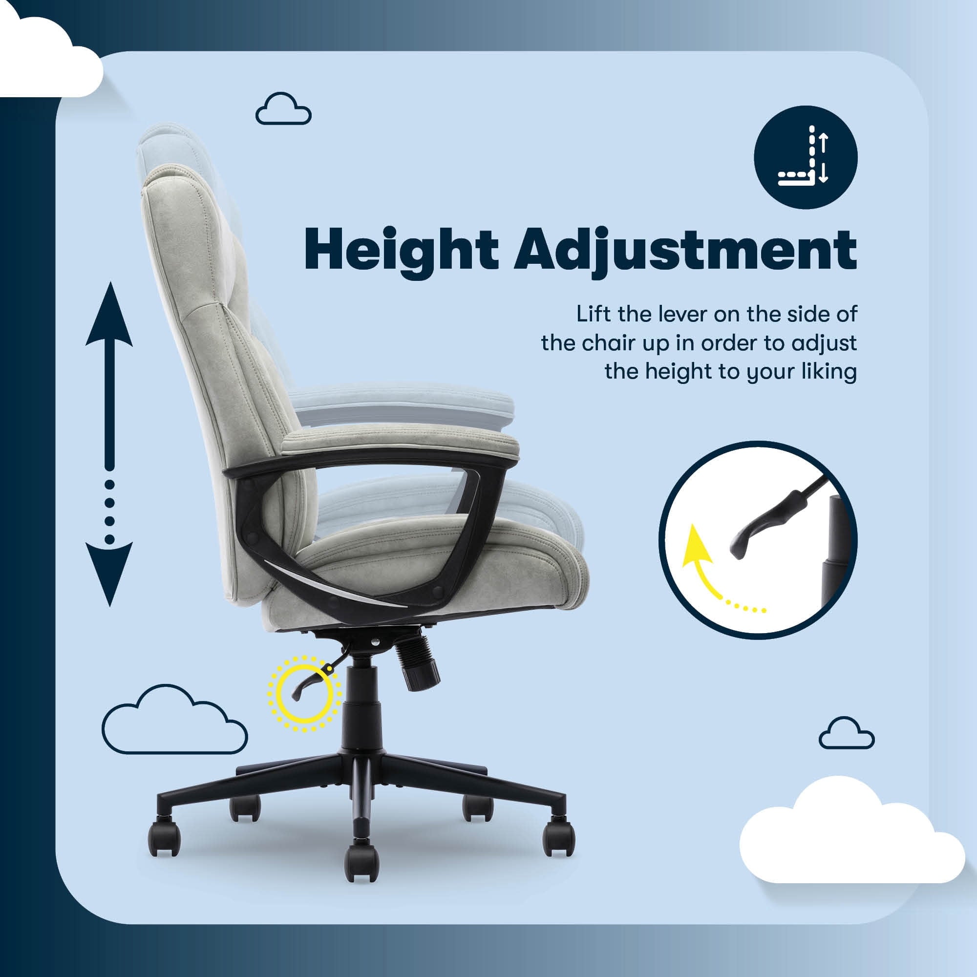 Serta Comfort Eco Office Ergonomic Computer Chair Lumber Support Black