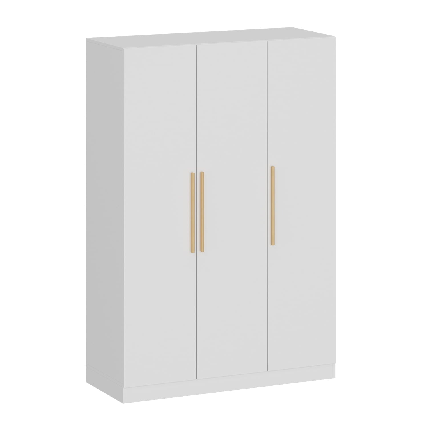 Wiawg 2 Door Wardrobe Armoire,Mirrored Closet Storage with Drawers and Shelves,White