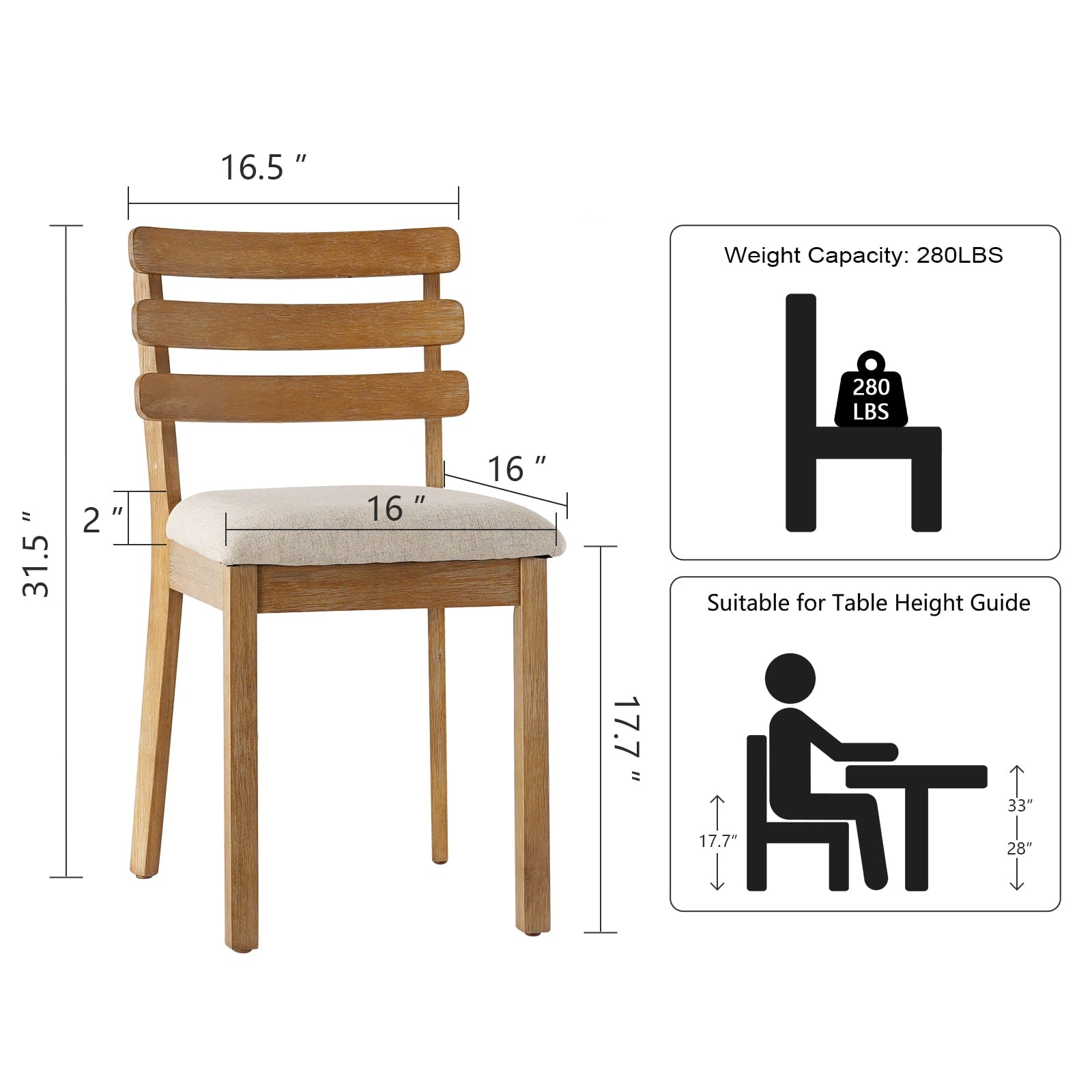 KithKasa Rectangular Dining Table Set for 4 , Kitchen Table and Chairs for 4, 5 Piece Space Saving Wood Kitchen & Dining Room Tables Set Furniture