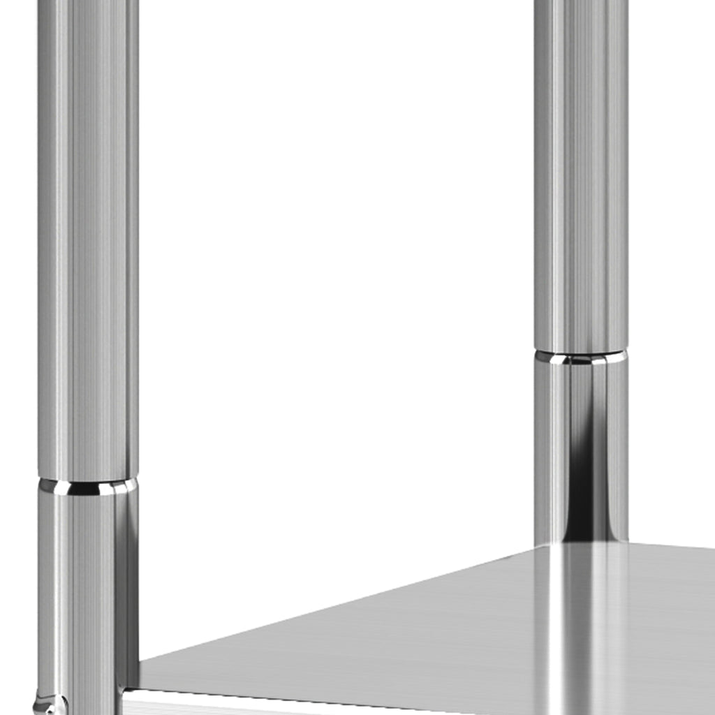 ModFusion 60x24 Heavy-Duty Stainless Steel Workbench with Adjustable Kitchen Rack, 5'x2'x2.8' ft Metal Prep Detailing Table, Home Steel Shelving, Utility Tools