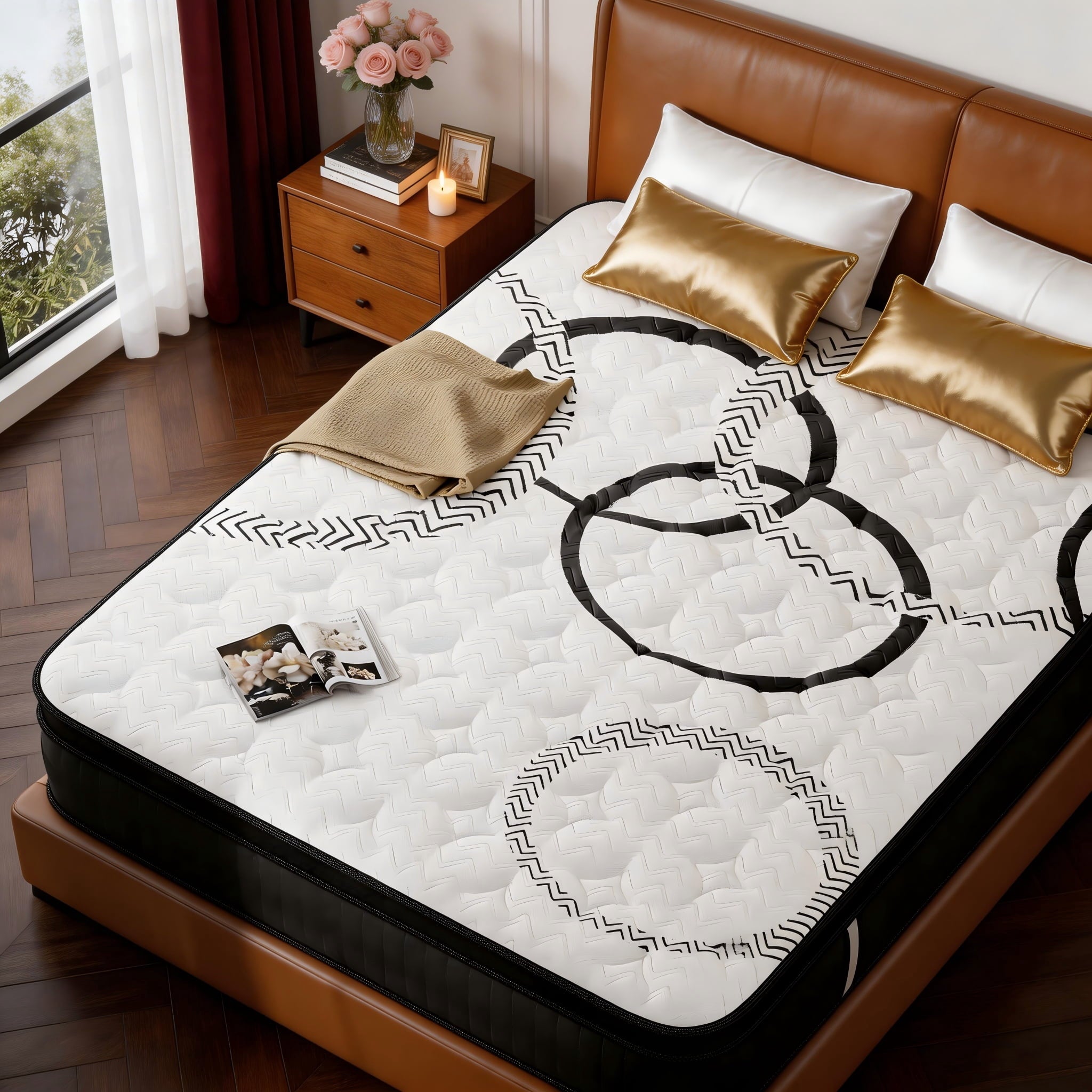 Kizreo Firm Queen Mattress, Hybrid Mattress with Gel Memory Foam and Individual Pocket Spring, OEKO-TEX and CertiPUR-US Certified, Cool Sleep, Pressure Relief, 12 in a Box