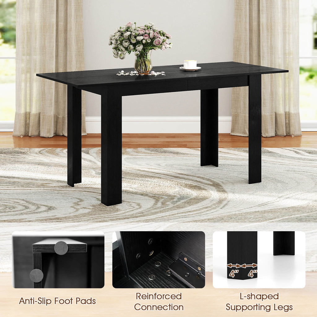Costway 47”-62” Extendable Dining Table for 4-8 People for Dining Room Home Office Brown