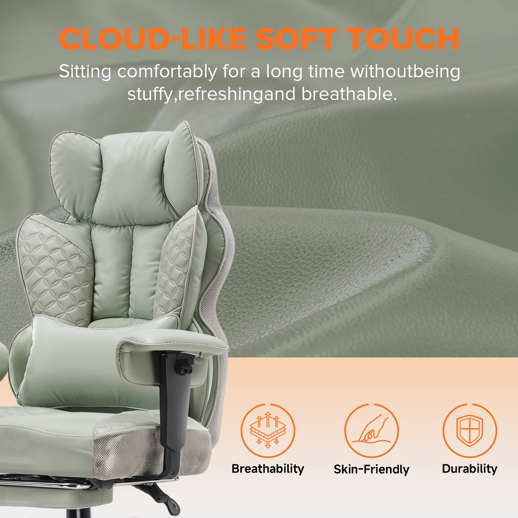 CloudRest Pro 400lbs Executive heavy duty office chair, High Back Ergonomic Computer Desk Chairwith Lumbar Back Support, Black