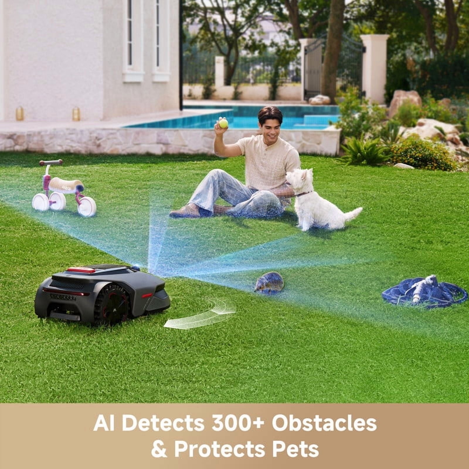 MOVA LiDAX Ultra 2000 Robotic Lawn Mower,Dual Mapping,0.5 Acres,Edge Cutting, Adjustable Cutting Height, Smart Obstacle Avoidance