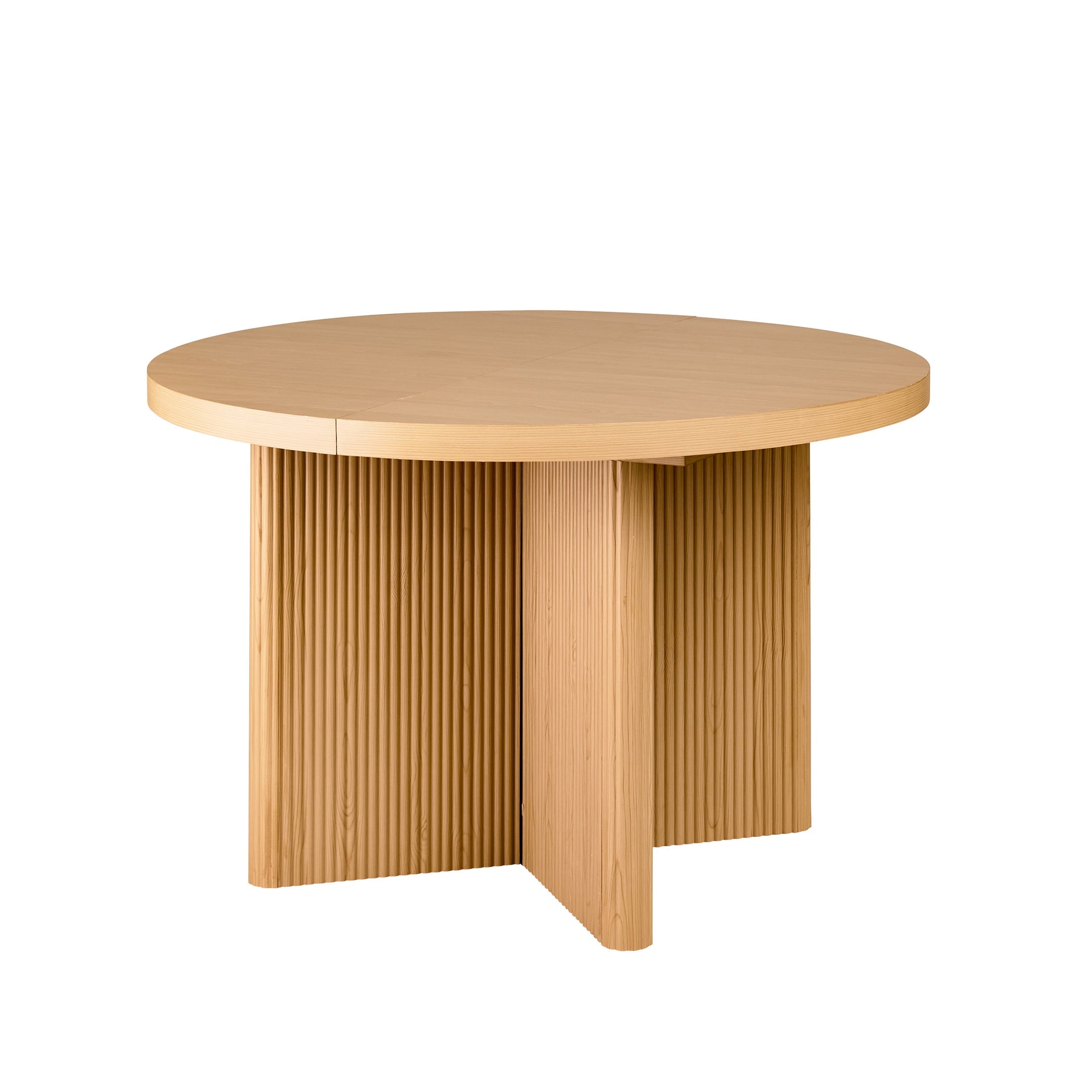 Better Homes & Gardens Lillian Fluted Round Expandable Dining Table, Walnut Finish