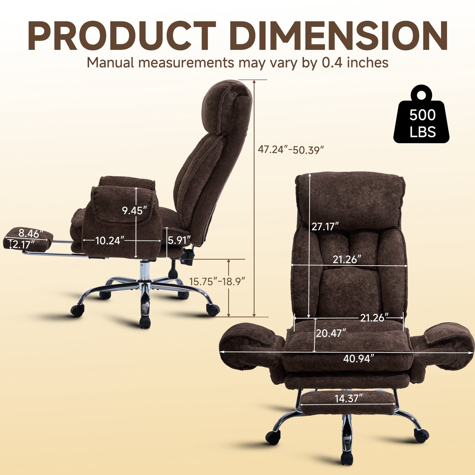 Big and Tall Executive Office Chair with Adjuatable Armrests and Headrest, Ergonomic Reclining High Back Criss Cross Chair , Office Chair with Footrest,Blue