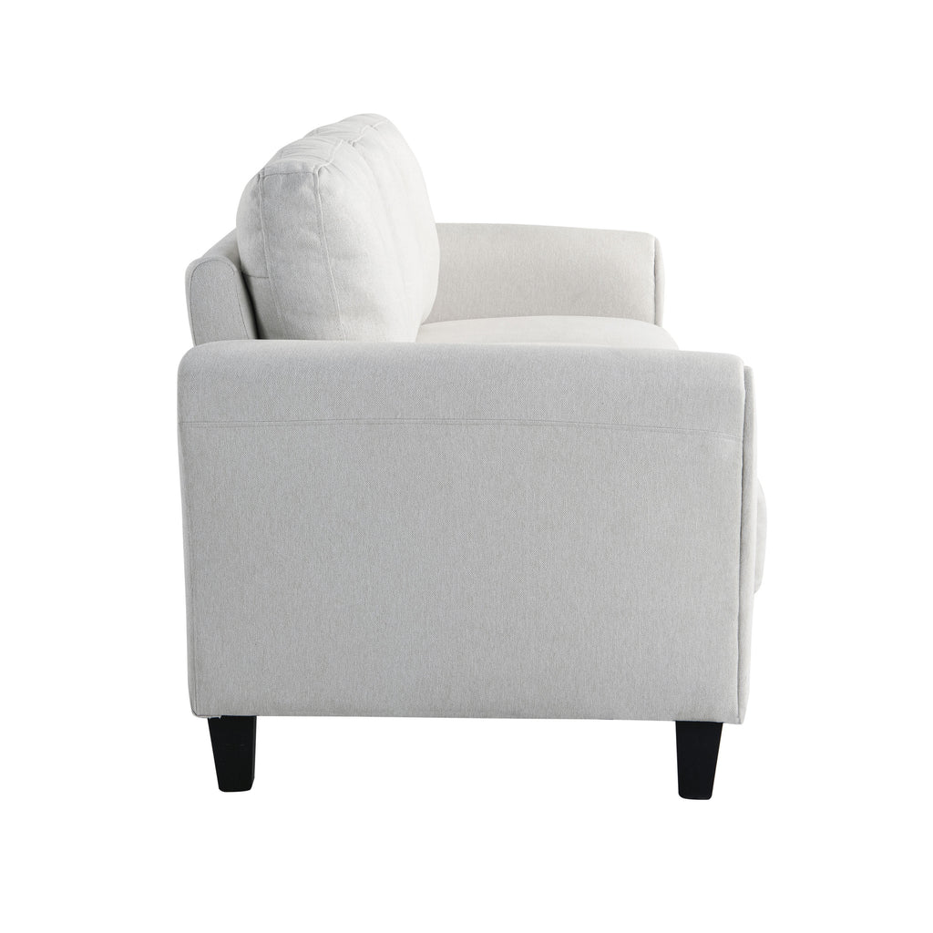 Lifestyle Solutions Alexa Sofa with Rolled Arms, Gray Fabric