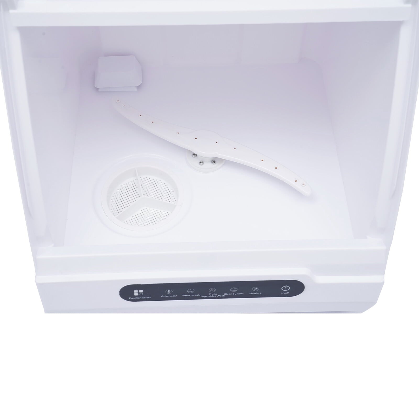 FOGGBET 110V 1200W Portable Countertop Dishwasher with 12 Water Outlets and 360° Rotation Flushing & Hose Connection 3-in-1 Function,15.74*15.74*17.71in,with 5L Water Tank,  for Homes, Apartments