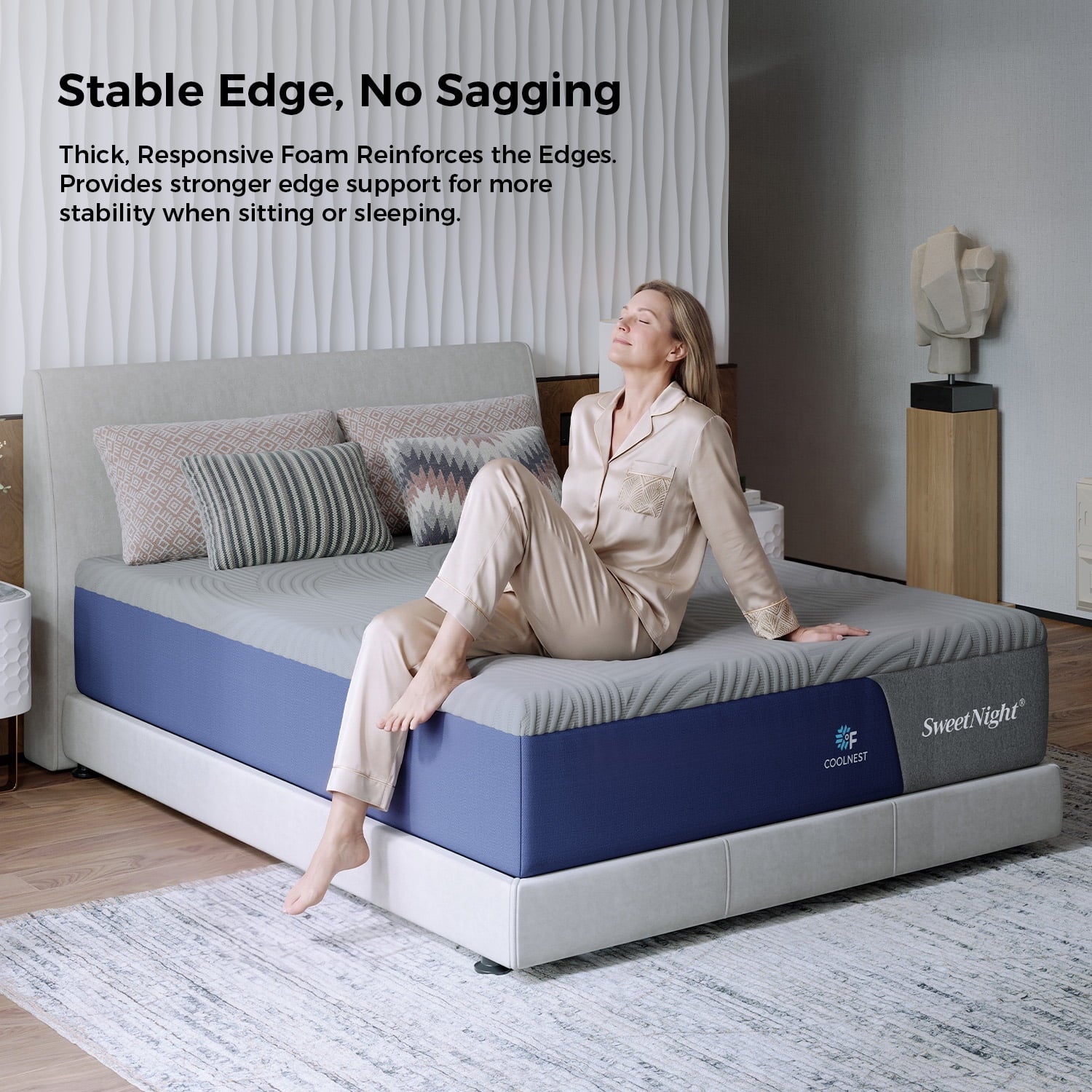 Sweetnight CoolNest® Essential Memory Foam Queen Size Mattress 13 inch Cooling Gel Mattresses in a Box,CertiPUR-US Certified,Scientific Support,Medium