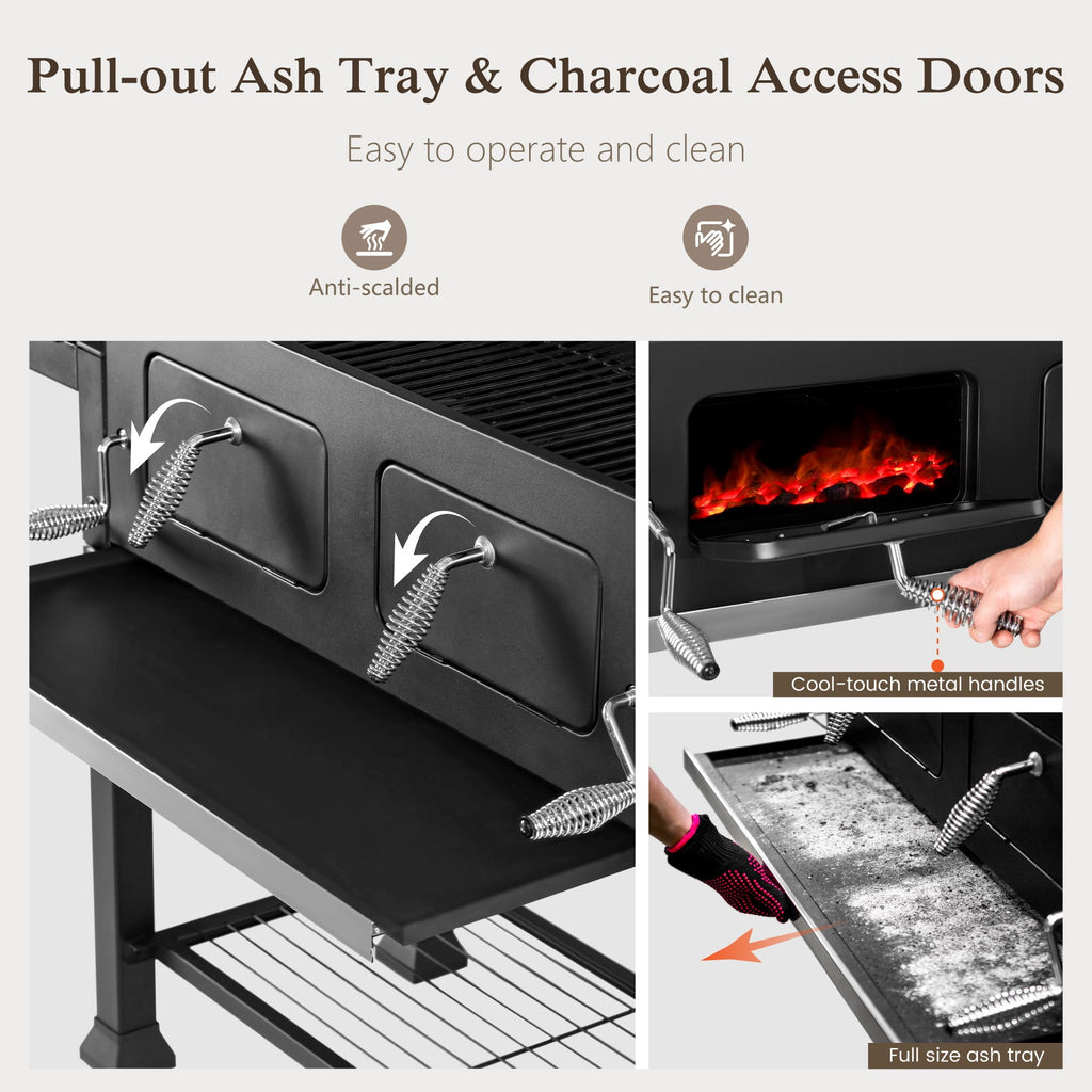 Alpha Joy 34-inch BBQ Charcoal Grill Outdoor Portable Barbecue Grill