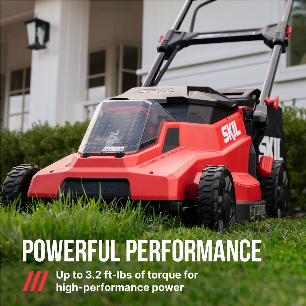 SKIL PWR CORE 40V Brushless 20-Inch Self-Propelled Mower Kit with Smart Caddy, 7.5Ah Battery and 150W Charger, SM2010C-16