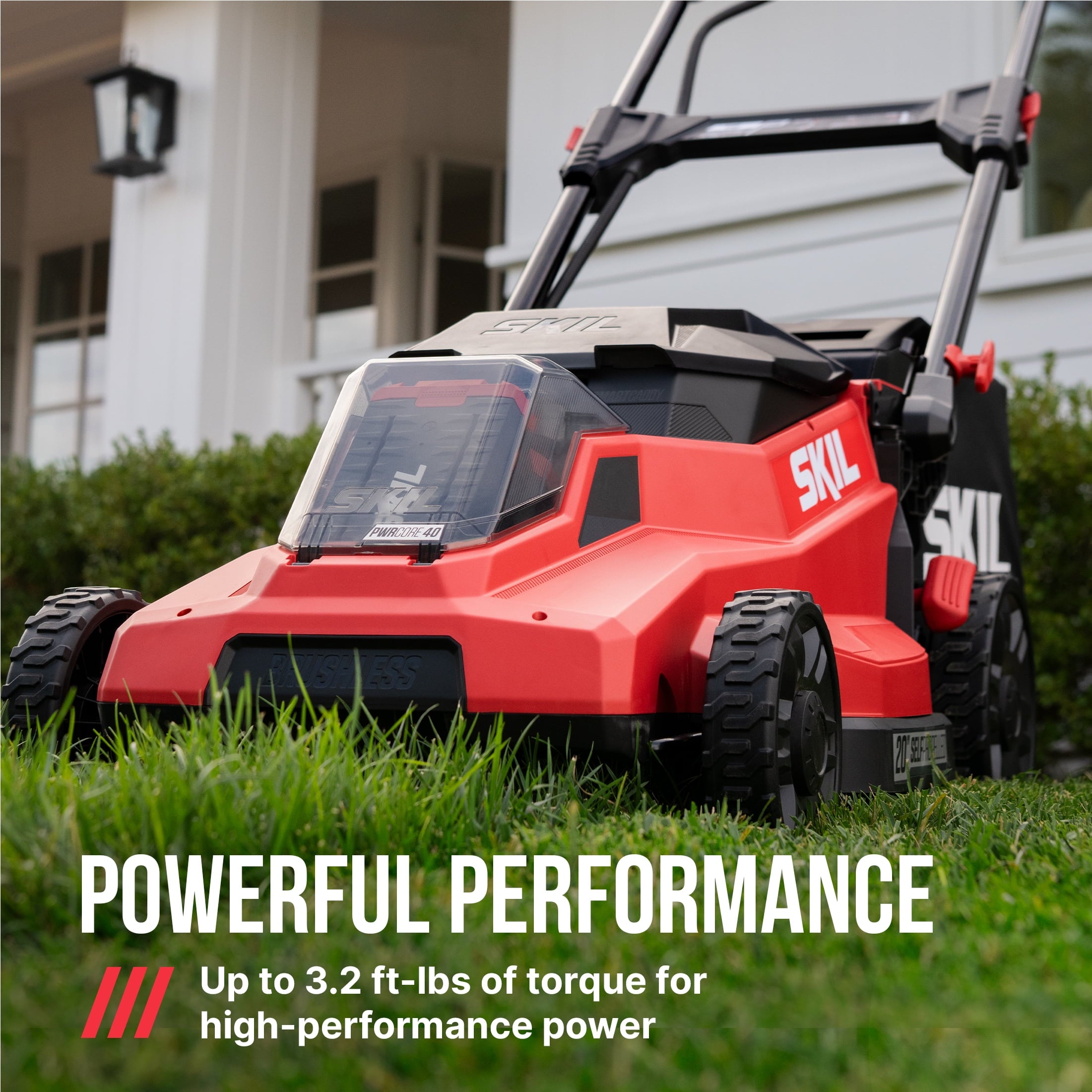 SKIL PWR CORE 40V Brushless 20-Inch Self-Propelled Mower Kit with Smart Caddy, 7.5Ah Battery and 150W Charger, SM2010C-16