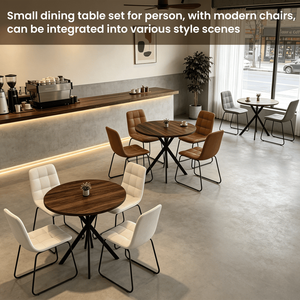 Small Round Dining Table for 2-4 People, 31.7 Modern Round Kitchen Table, Space-Saving Table for Living Dining Room, Coffee ,Apartment