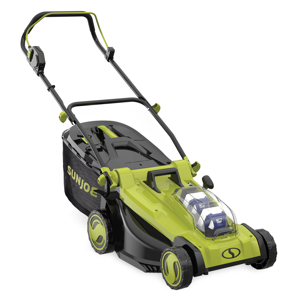 Sun Joe 24V Cordless Push Reel Lawn Mower, Battery Powered Grass Cutter for Yard, 15-Inch