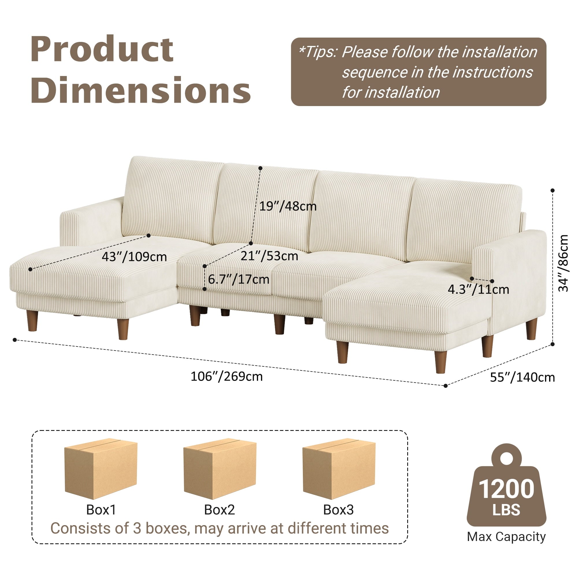 87 Corduroy Sofa,3 Seater Sofa with Extra Deep Seats,Neche Comfy Upholstered Couch for Living Room,2 Pillows,Green