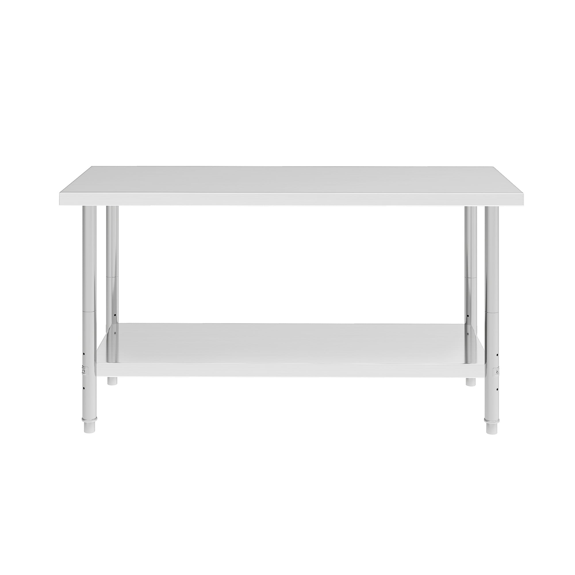 ModFusion 60x24 Heavy-Duty Stainless Steel Workbench with Adjustable Kitchen Rack, 5'x2'x2.8' ft Metal Prep Detailing Table, Home Steel Shelving, Utility Tools