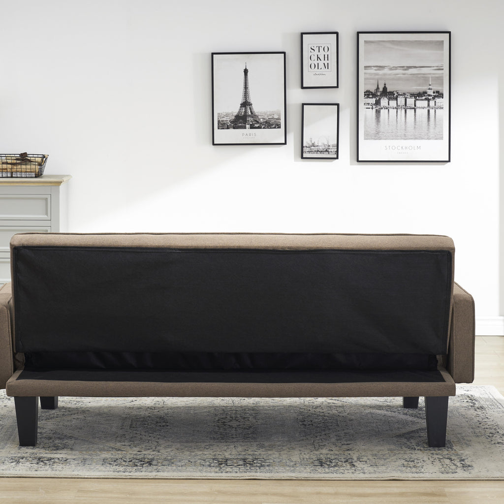 Bianlte 72 Futon Sofa Bed,Upholstered Folding Futon Sofa Couch,Modern Sofa Twin Size Futon Bed with Removable Armrests for Compact Living Space,Apartment,Gray03