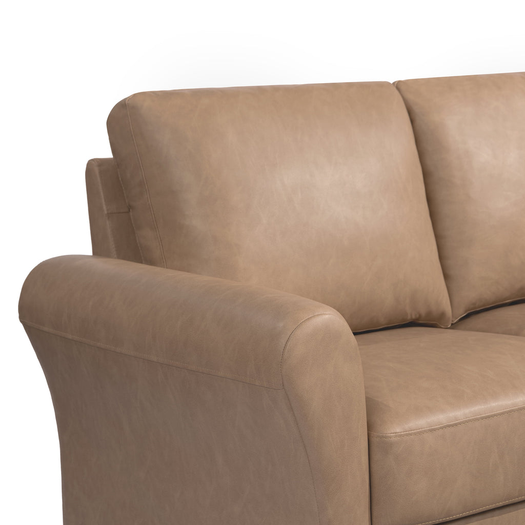 Lifestyle Solutions Alexa Sofa with Rolled Arms, Gray Fabric