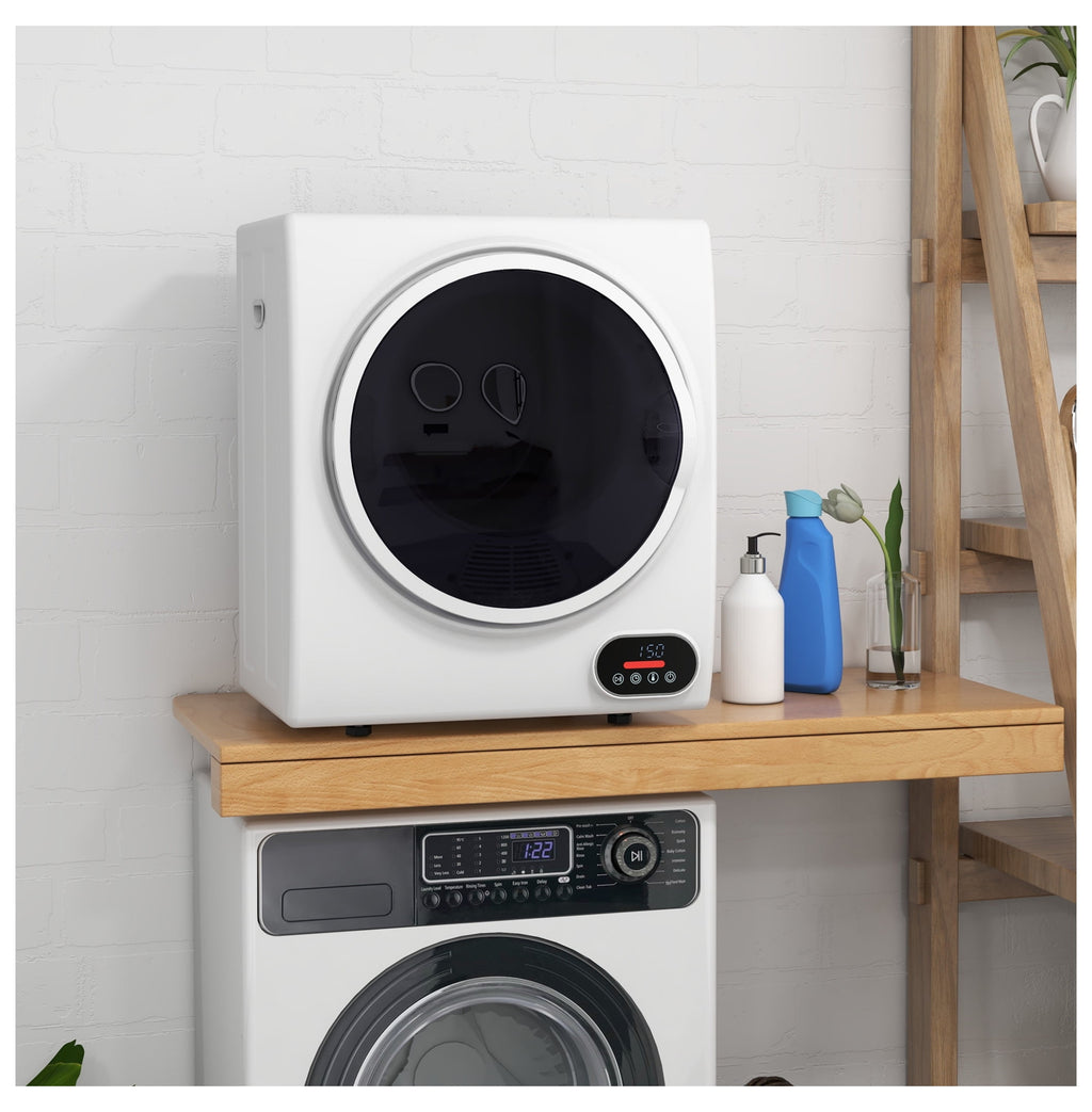 Portable Clothes Dryer 1.5 cu ft, Compact Laundry Dryer for Apartments, 850W Electric Dryer with Intelligent Drying, White