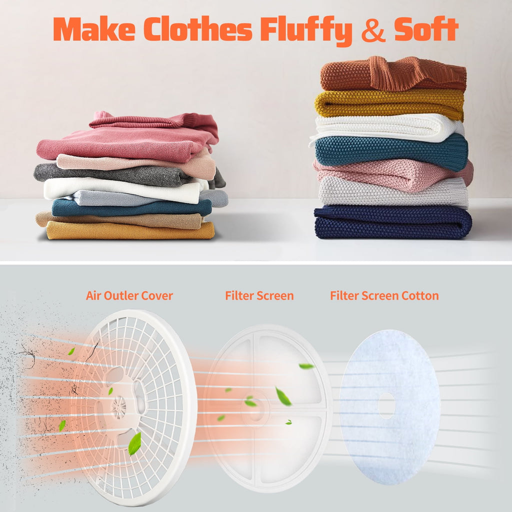 CTT 1500W Portable Clothes Dryer 3.5 cu.ft, 110V Portable Dryers for Laundry with  4 Drying Mode, Apartments, RVs, Dorms