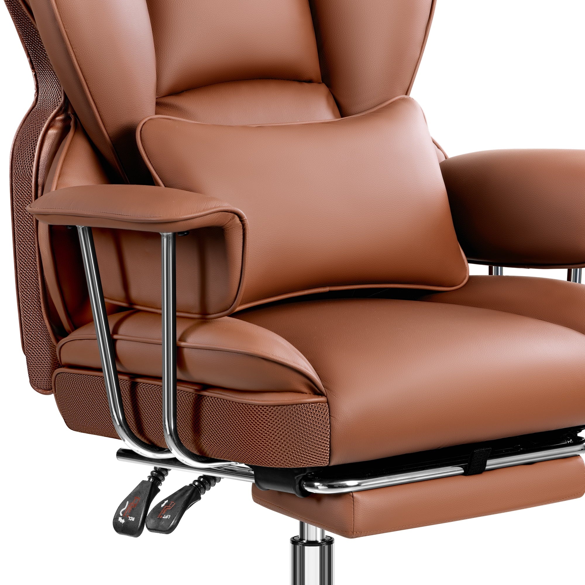 COOLHUT Big and Tall Office Chair 500LBS Wide Seat Ergonomic Computer Desk Chair, PU Leather Executive Office Chair with Footrest, Adjustable Task Chair Lumbar Back Support 8 Hour, Black