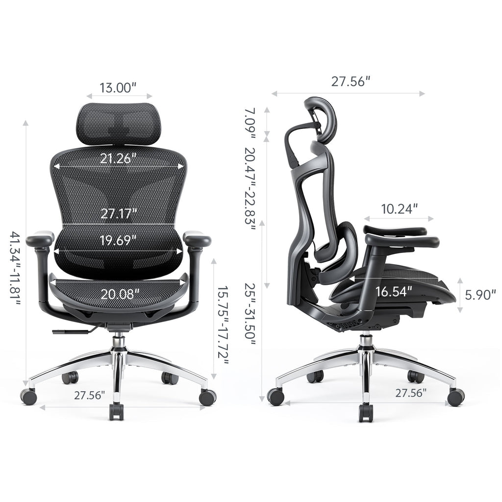 Sihoo Doro-C300 Ergonomic Chair, 3D Armrests  Swivel Chair, Adaptive Lumbar Support Office Chair, Ergonomic Desk Chairs for Adults, Comfort Home Office Chair, Black (Set of 1))