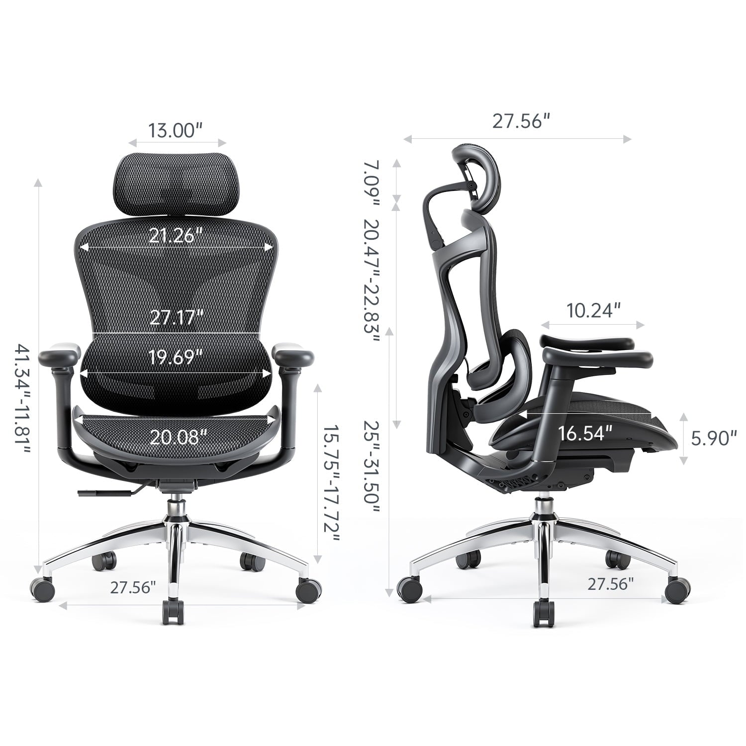 Sihoo Doro-C300 Ergonomic Chair, 3D Armrests  Swivel Chair, Adaptive Lumbar Support Office Chair, Ergonomic Desk Chairs for Adults, Comfort Home Office Chair, Black (Set of 1))