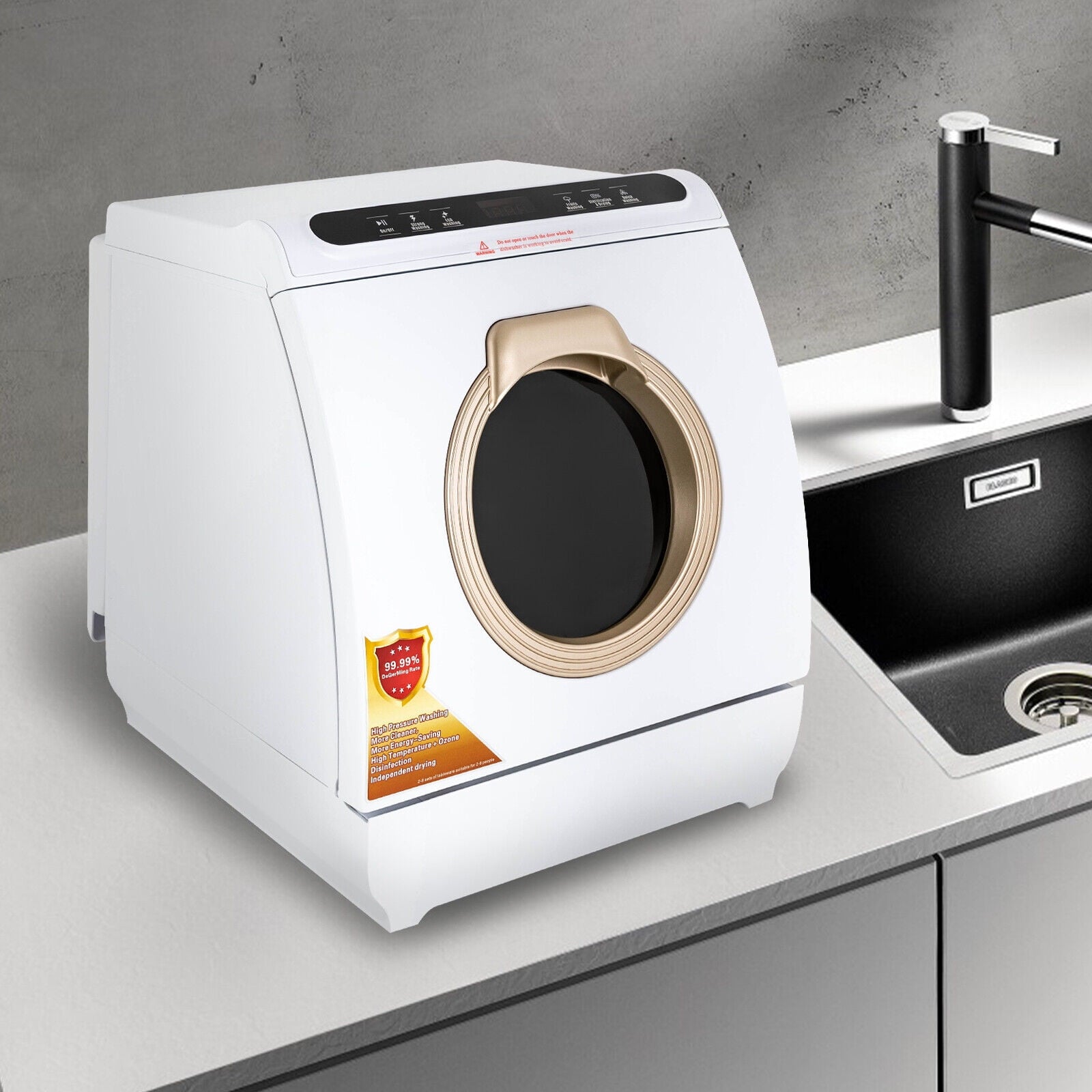 Portable Countertop Dishwasher Air Drying 5 Programs W/ 7L Water Tank 110V