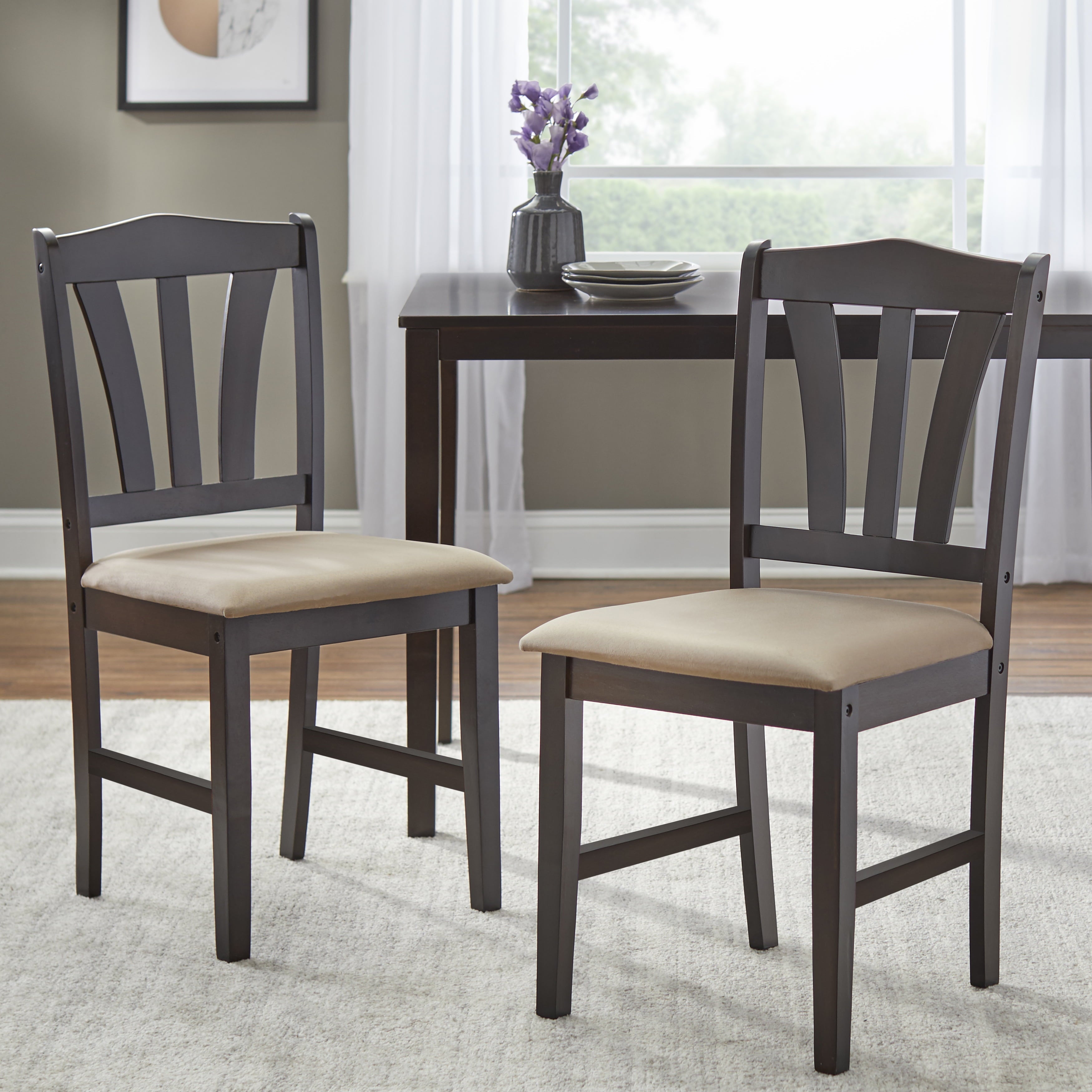 TMS Metropolitan 5-Piece Wood Farmhouse Upholsered Dining Set with Table and Chairs, White