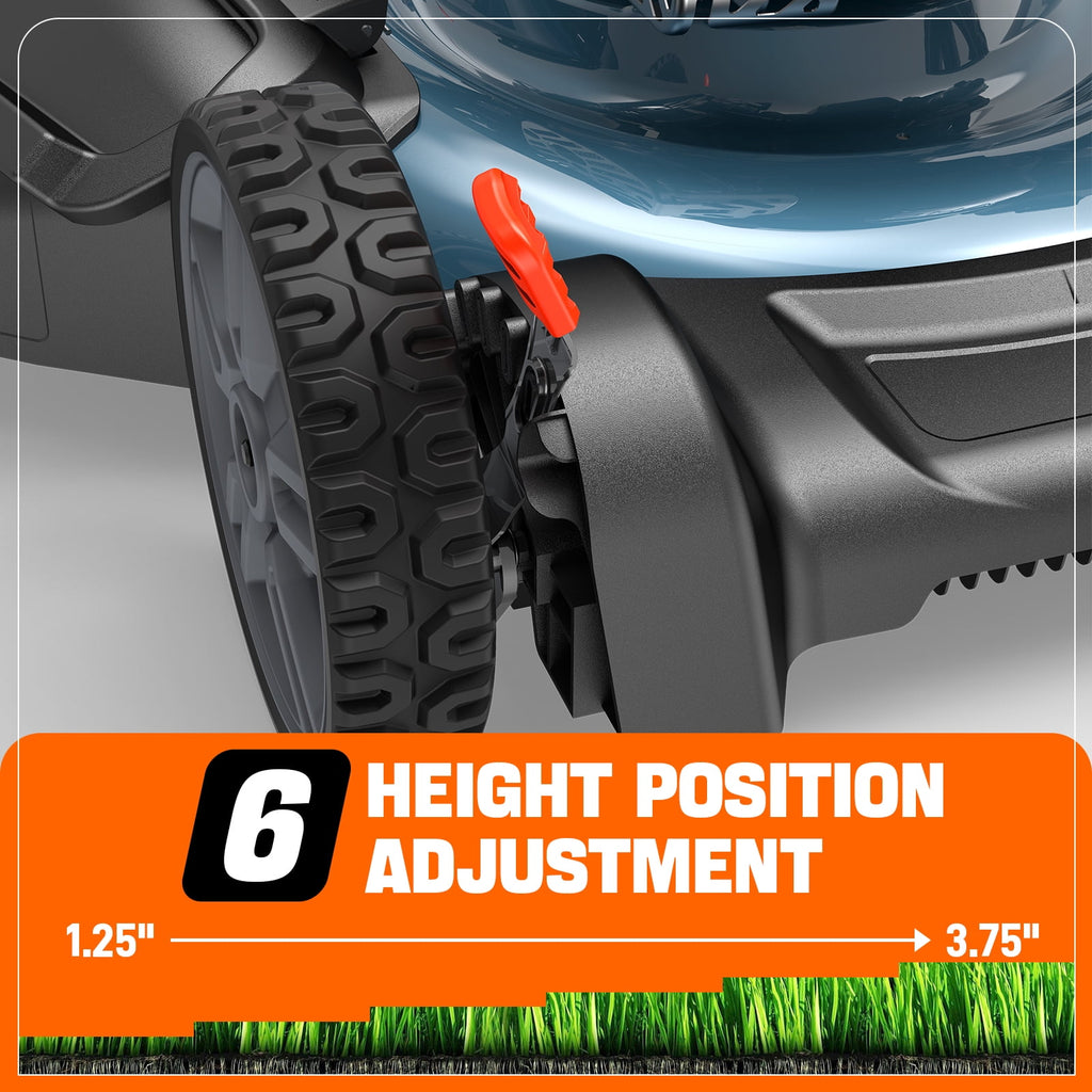 SENIX Gas Lawn mower, 20in Cutting Blade 21in Cutting Deck, 144cc 4-Cycle Engine, Steel Deck with Side Discharge, LSPG-L4