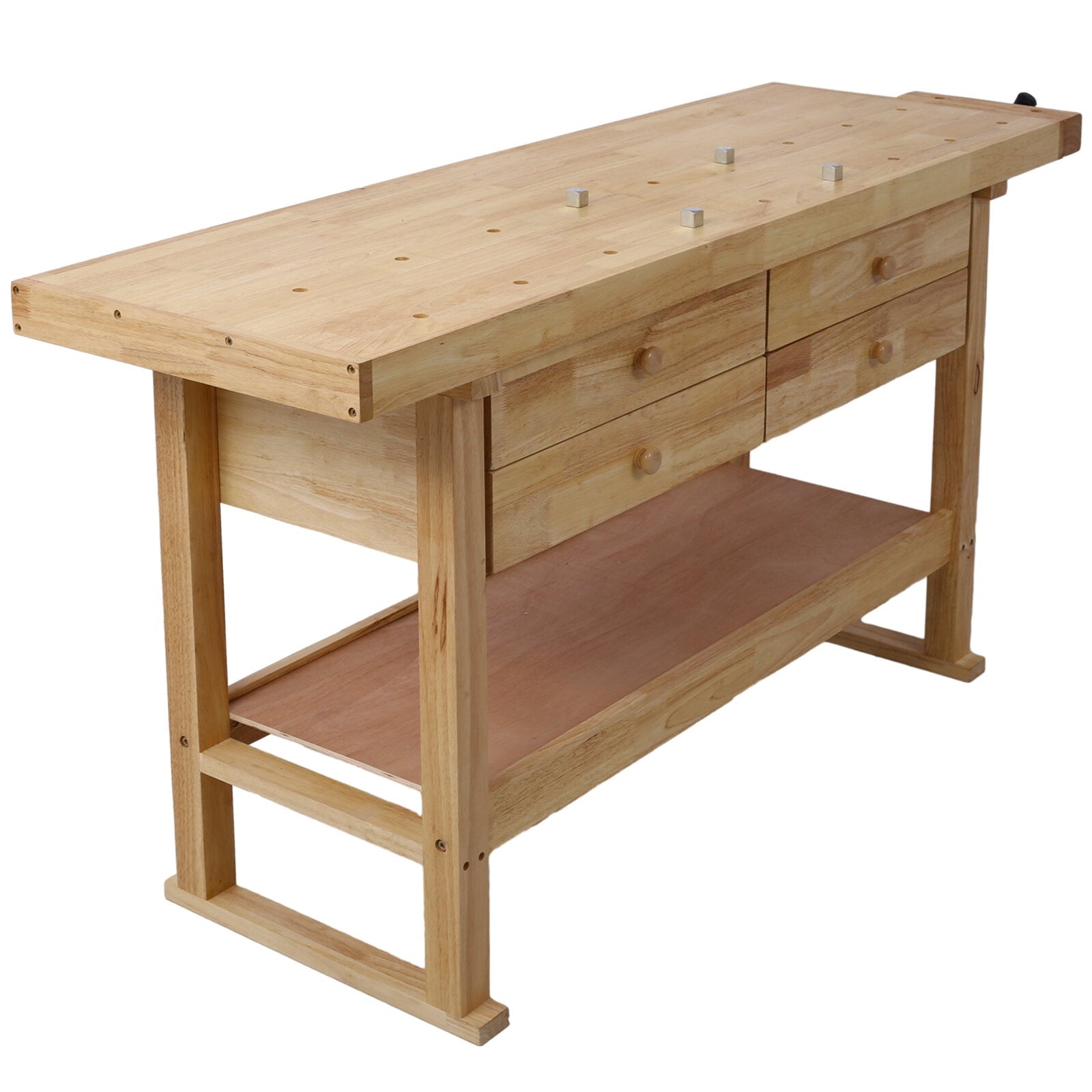 55-Inch Wood Workbench - Wooden Workbench for Garage Workshop and Home,