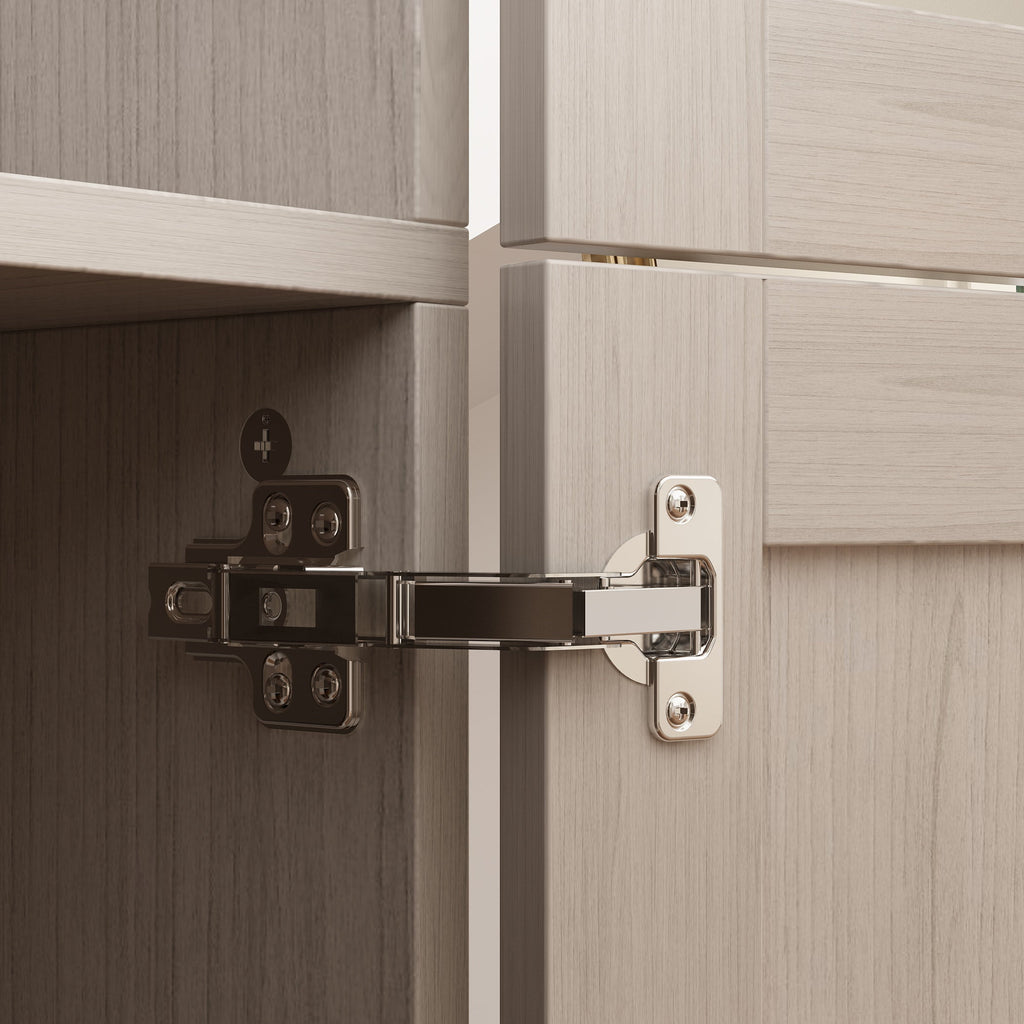 KULAGAGA Corner Armoire Wardrobe with Frosted Glass Doors, L-Shaped Closet Cabinet with Shelves and Hanging Rail for Bedroom