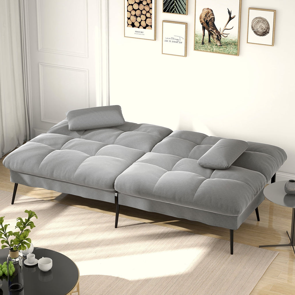 COMHOMA Cloud Comfort Convertible Futon Sofa Bed, Gray