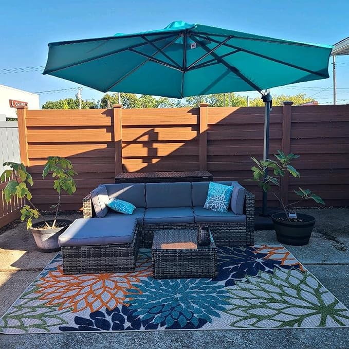 PURPLE LEAF 10x10 Ft Cantilever Umbrella Square Outdoor Patio Umbrella Large Offset Hanging Umbrella Aluminum Umbrella with 360°Rotation Adjustable Garden Pool Umbrella,Gray