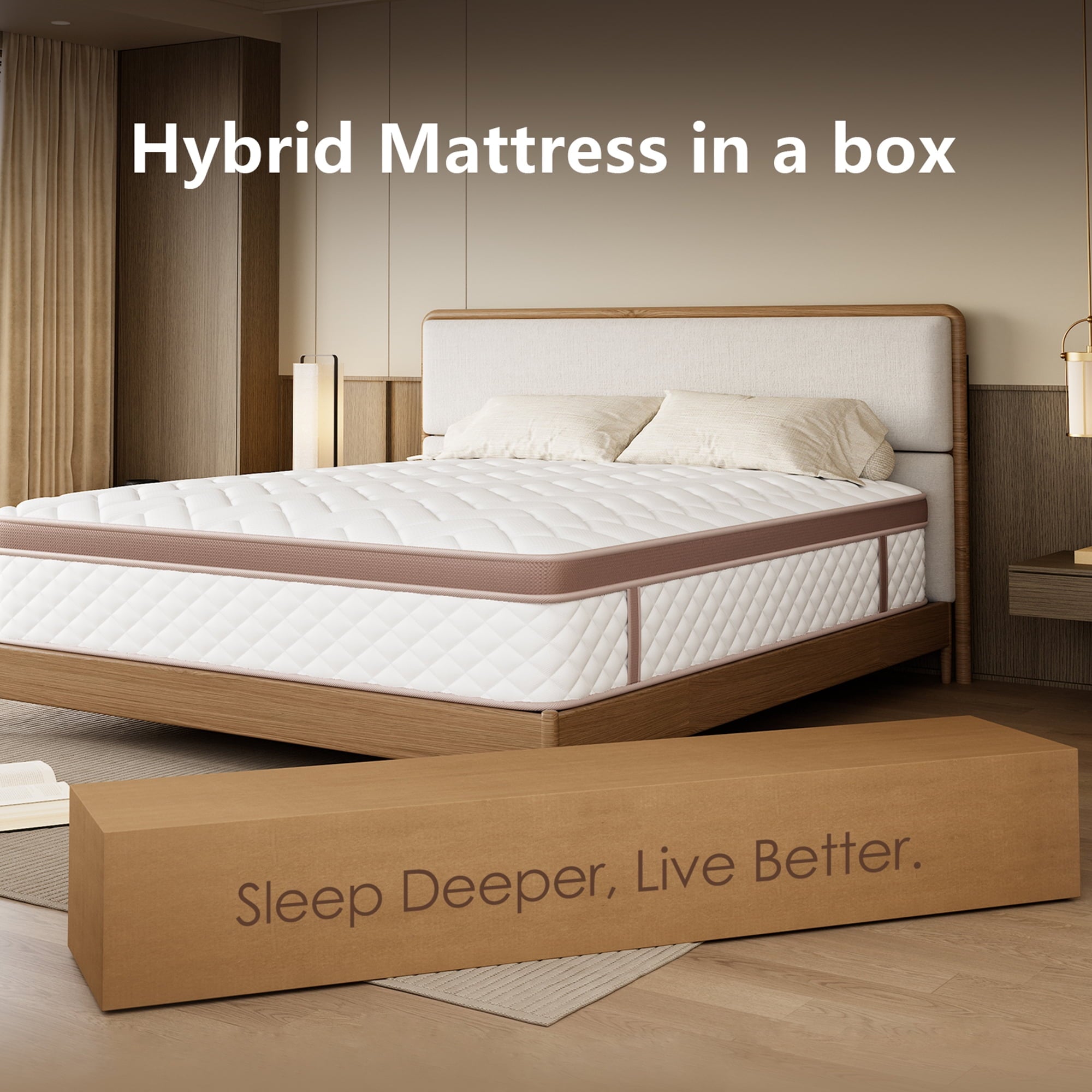 Mronae 12 Full Mattress,Black Cooling Gel Memory & Spring Hybrid Medium Comfort Full Size Mattress in a Box,Audlt,CertiPUR-US