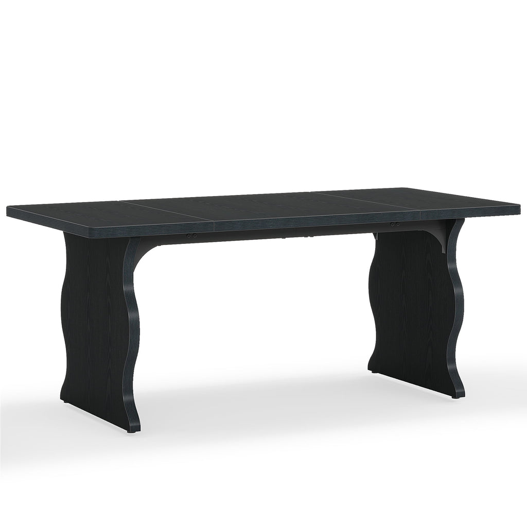 Fnova 63'' Rectangular Dining Table for 4-6 People, Farmhouse Dinner Table, for Dining Room, Kitchen, Office & Conference Use