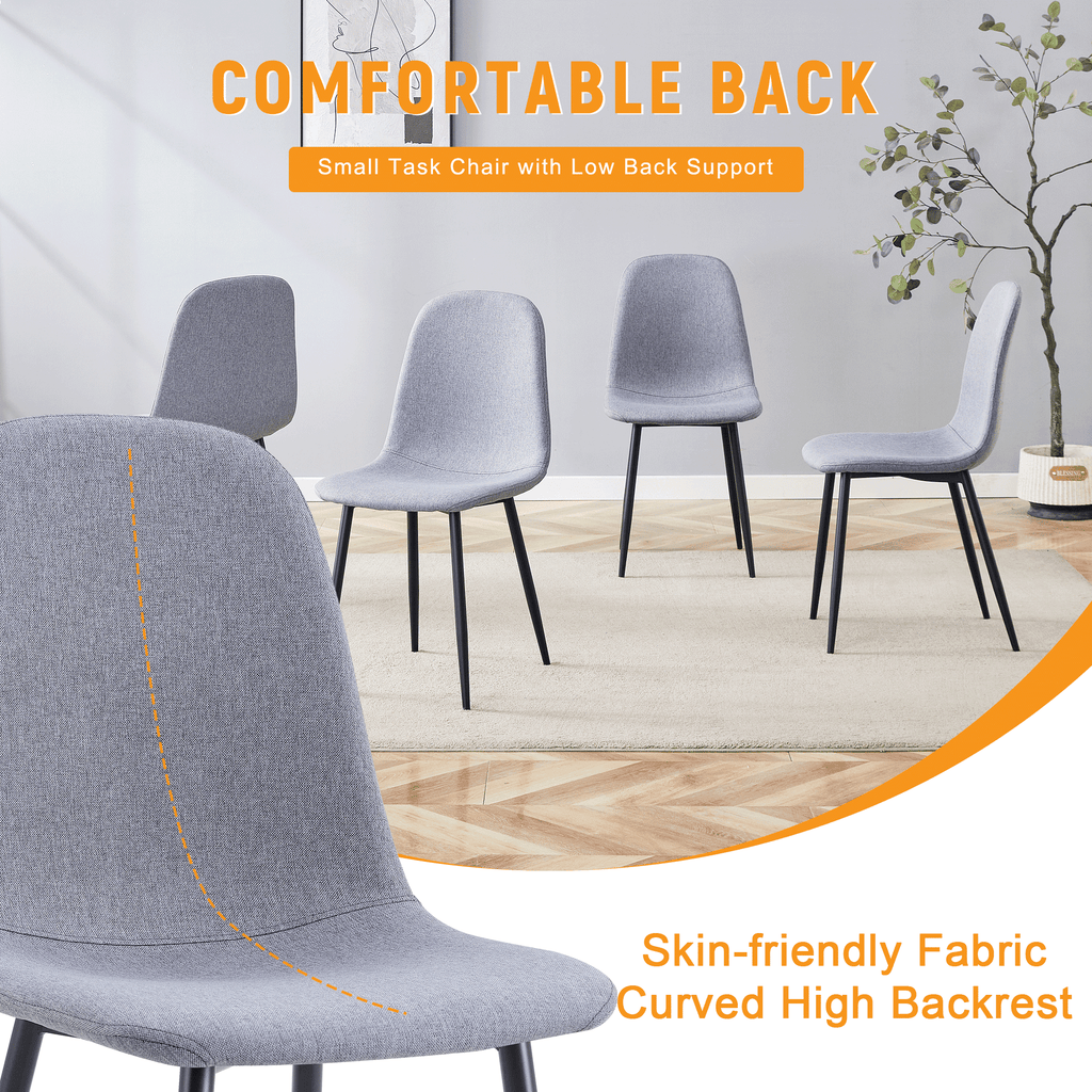 JUFU 55 Dining Table Set for 4, Modern Table and Chairs Set of 4, 5 Piece Dining Table Set Include Wooden Kitchen Table and 4 Faux Leather Chairs Ideal for Kitchen Dining Room Easy to Assemble