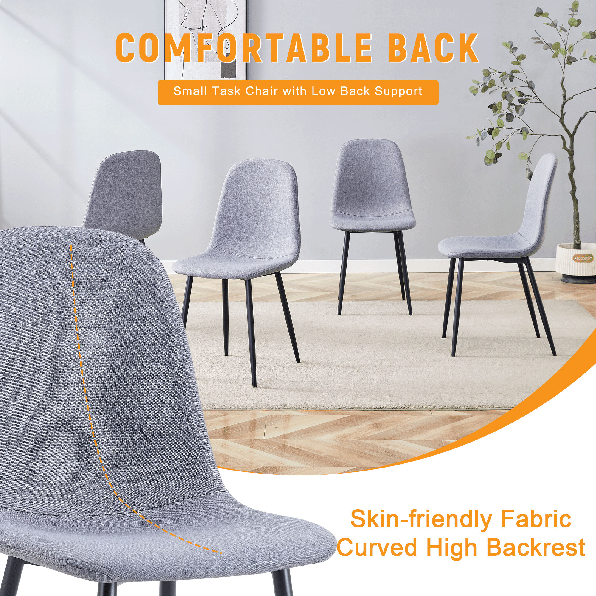 JUFU 55 Dining Table Set for 4, Modern Table and Chairs Set of 4, 5 Piece Dining Table Set Include Wooden Kitchen Table and 4 Faux Leather Chairs Ideal for Kitchen Dining Room Easy to Assemble