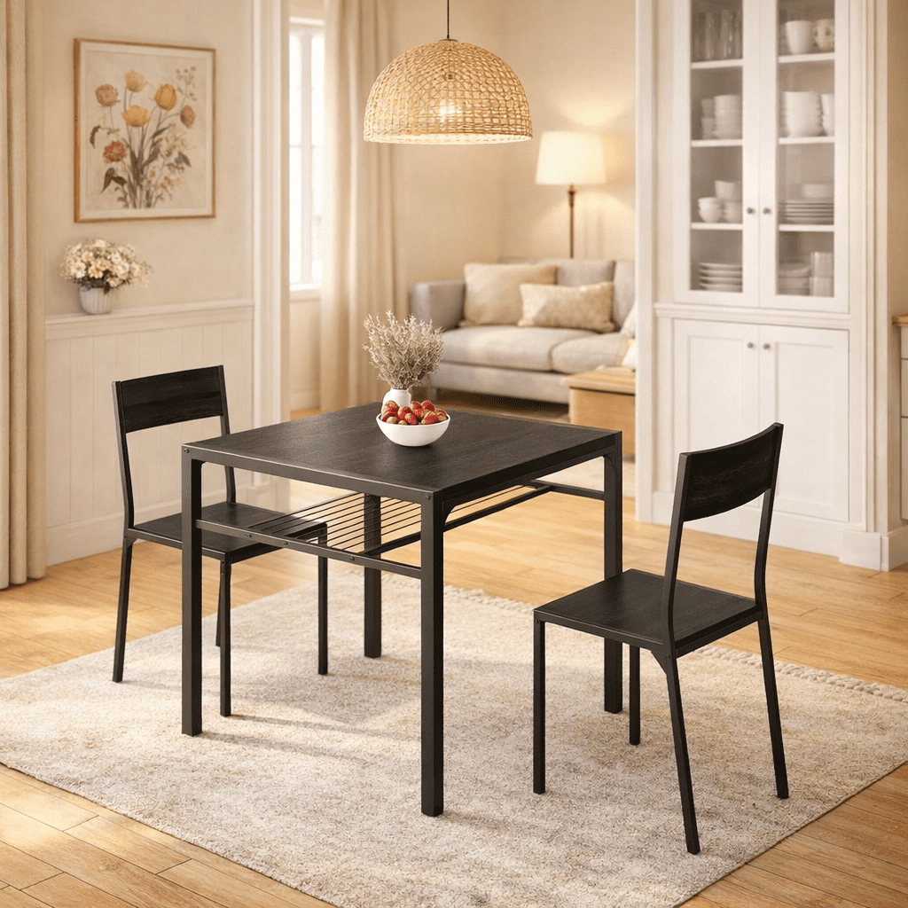 Aiho 7-Piece Dining Table Set for 6, Space-Saving Kitchen Table with Chairs, Compact Dining Furniture for Small Spaces & Apartments, Retro