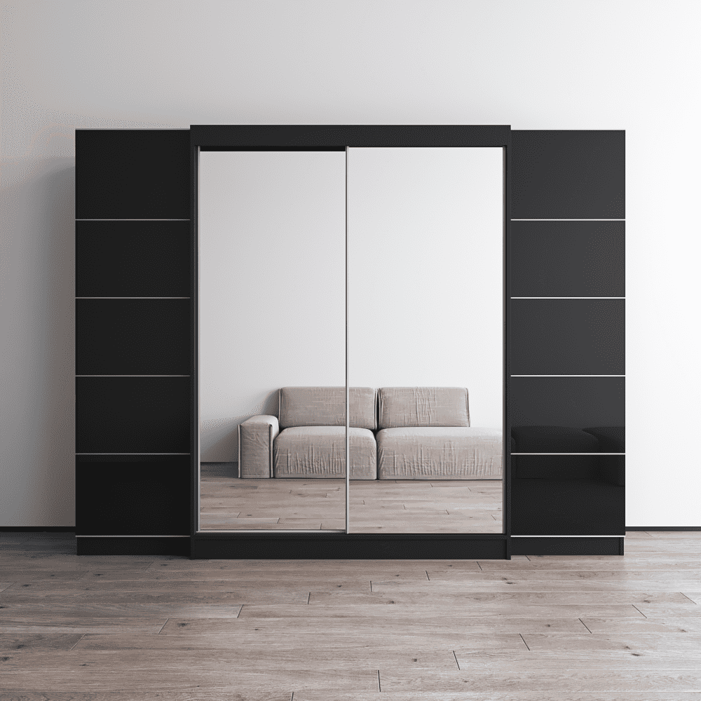 Aria 2D-EXEX Wardrobe with 2 Mirrors