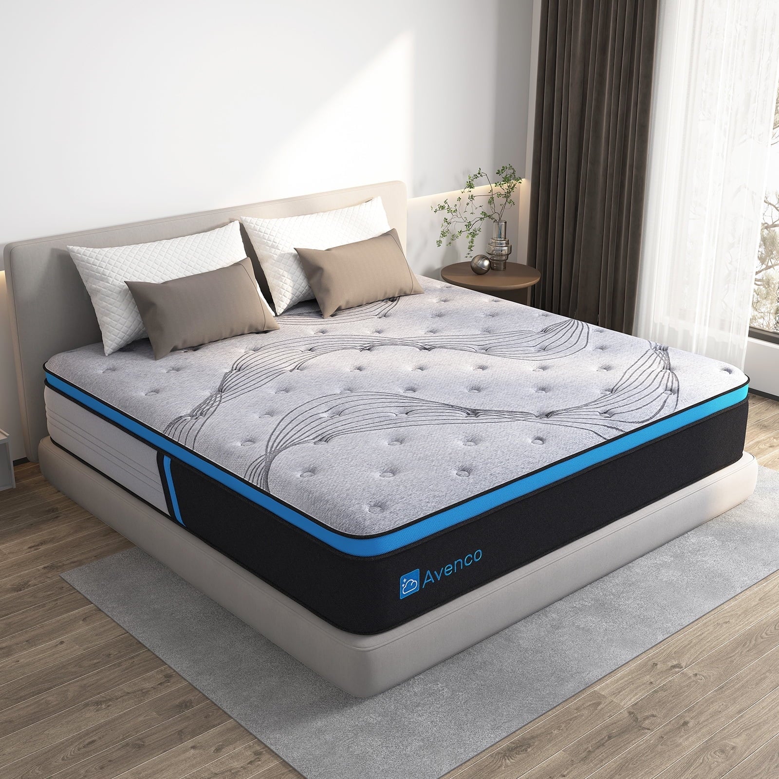 Avenco Original 10 inch Adult Innerspring and Gel Memory Foam Hybrid Mattress, Queen Size