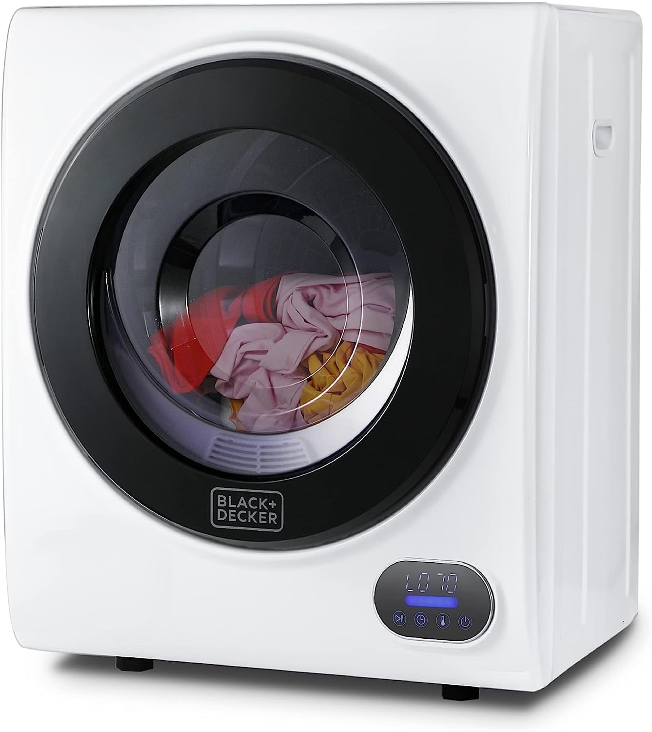 BLACK+DECKER BCED26 Compact Dryer for Standard Wall Outlet, Small, 5 Modes, Load Volume 8.8 lbs., White