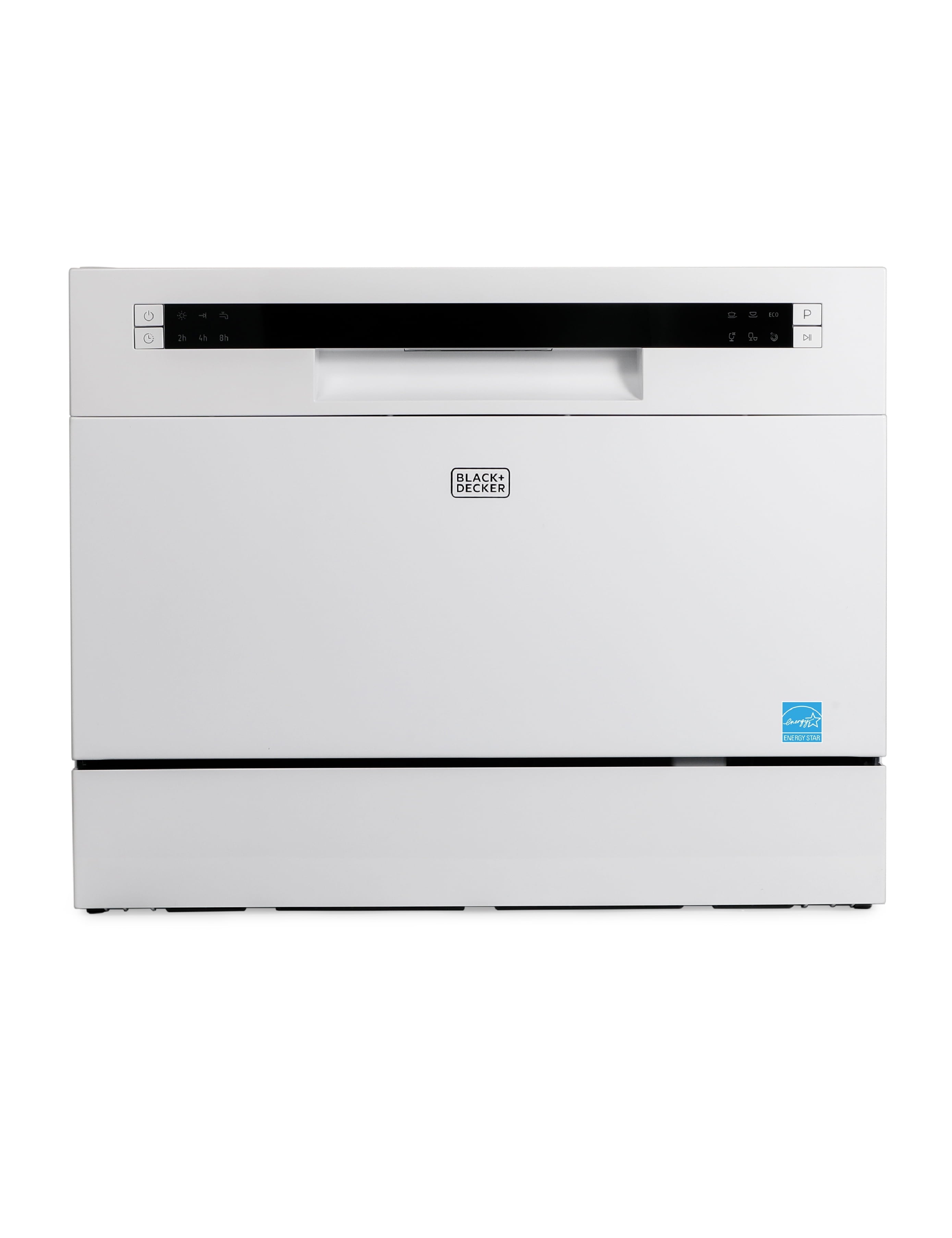 BLACK+DECKER 6-Place Setting Compact Countertop Dishwasher, Accommodates up to 10-In. Dinner Plates, BCD6W