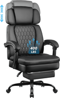 BOSSIN 400lbs Executive Office Chair with Foot Rest, Ergonomic Heavy Duty Big and Tall Desk Chair with Adjustable Headrest, High Back PU Leather Comfy Computer Chair