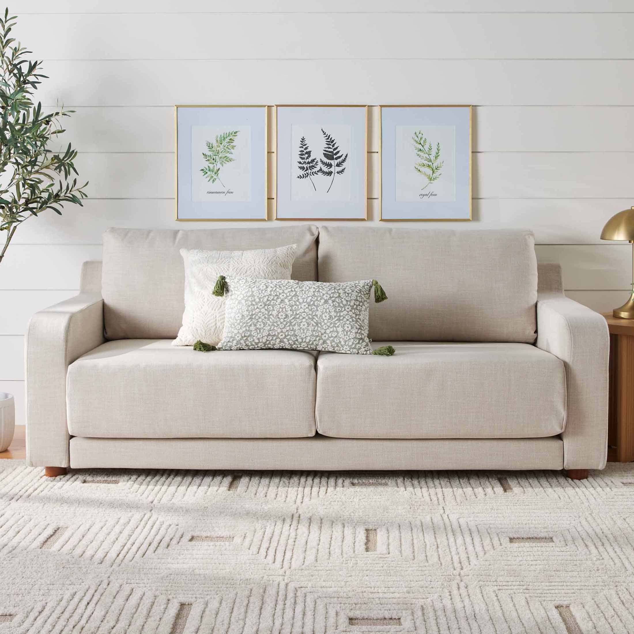 Better Homes & Gardens Owen 87.6 Slope Arm Sofa, Effie Linen